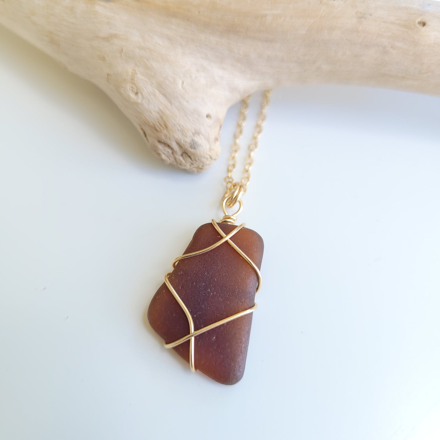 14K Gold-filled Sea Glass Necklaces