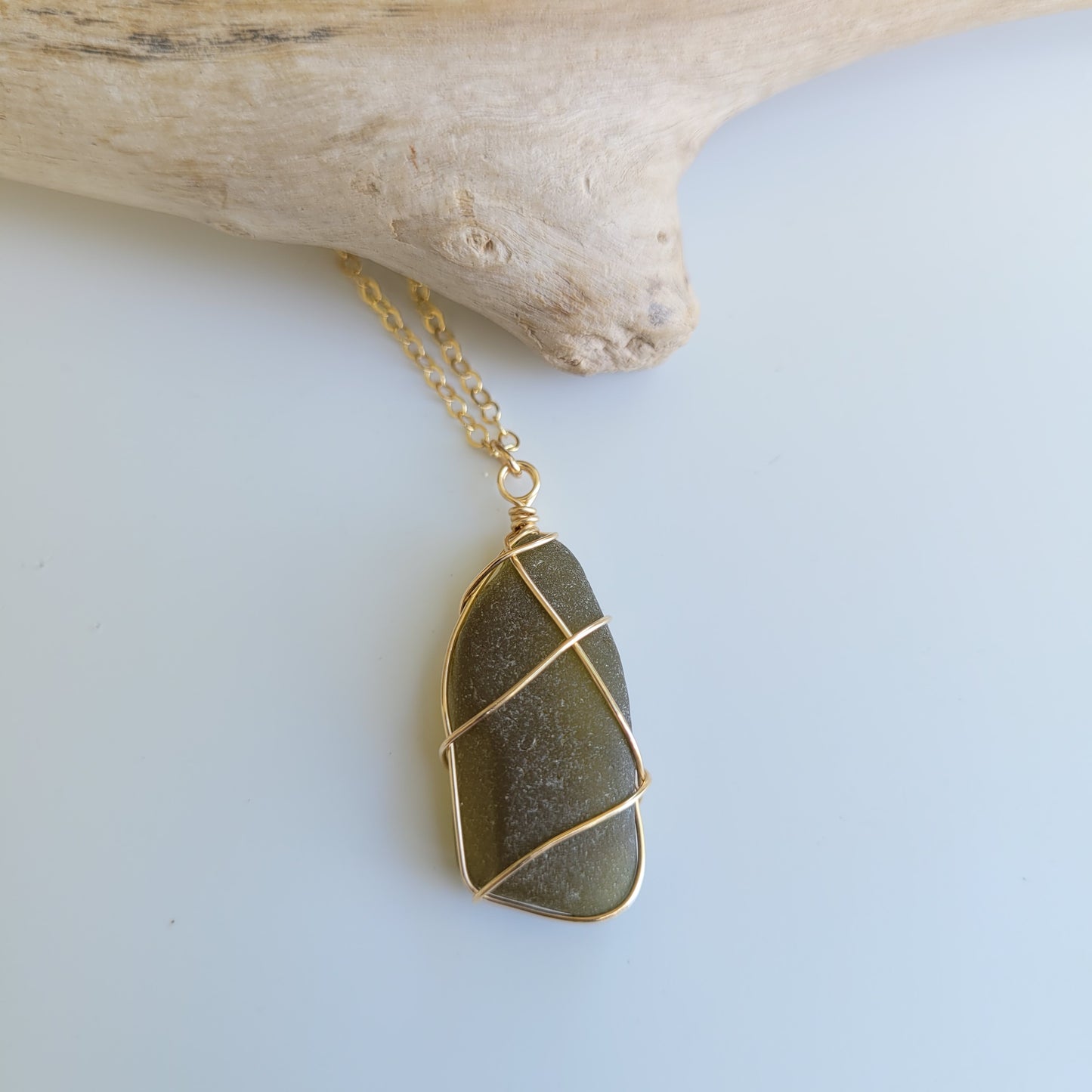 14K Gold-filled Sea Glass Necklaces