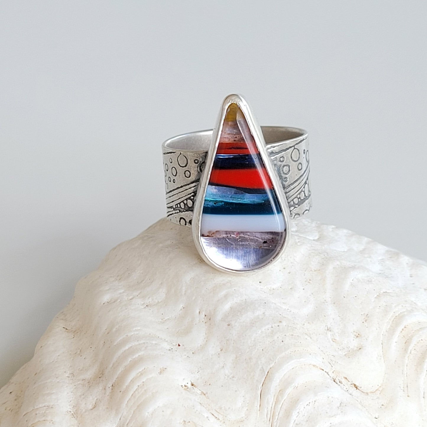 Stormy Seas Surfite Teardrop Ring