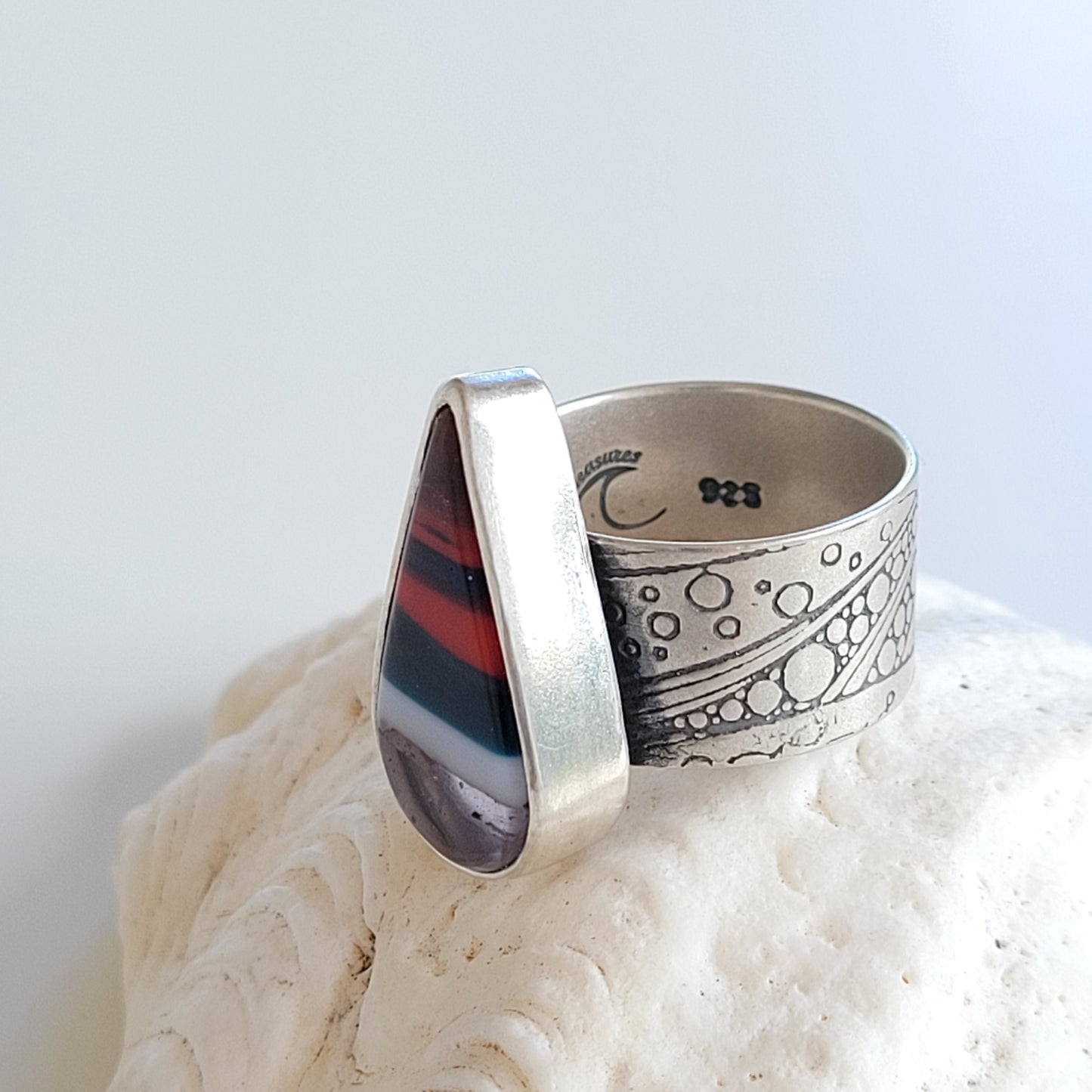 Stormy Seas Surfite Teardrop Ring