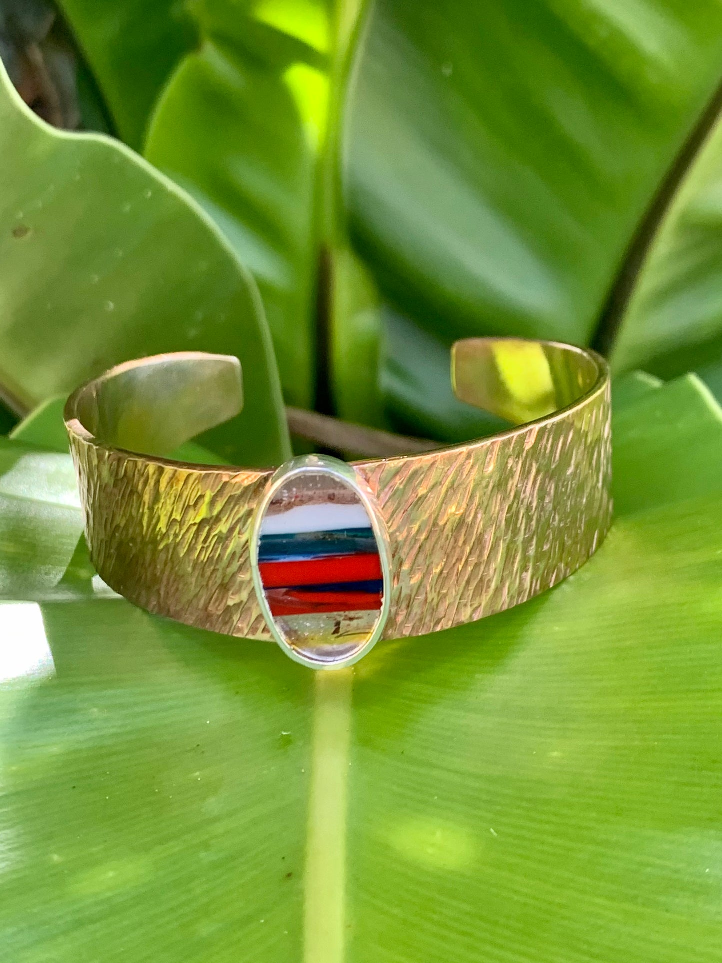 Brass Statement Cuff with Surfite