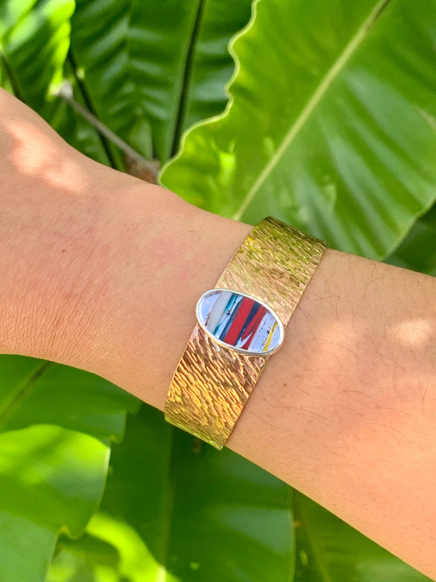 Brass Statement Cuff with Surfite