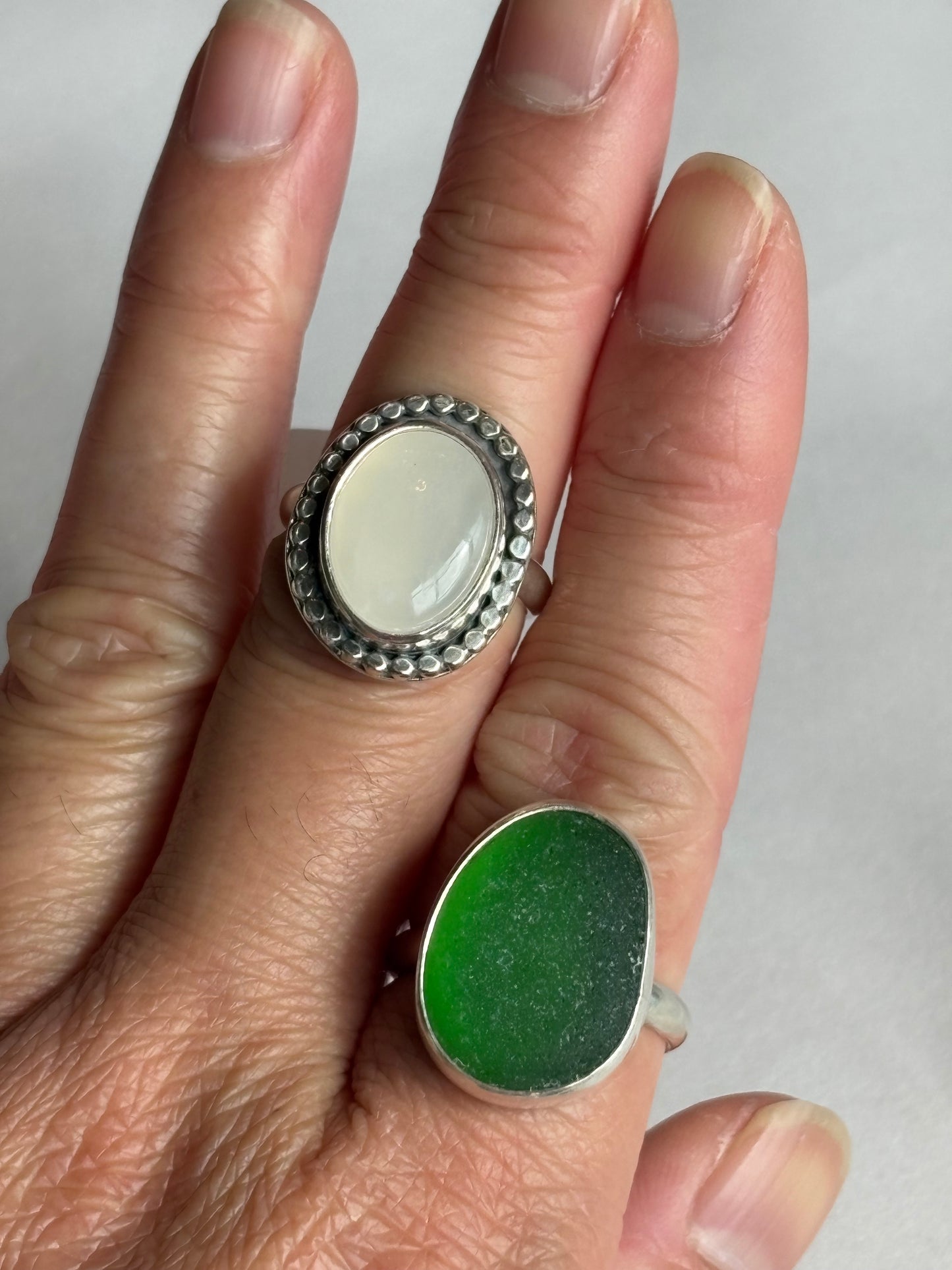 Kelly Green Sea Glass Ring