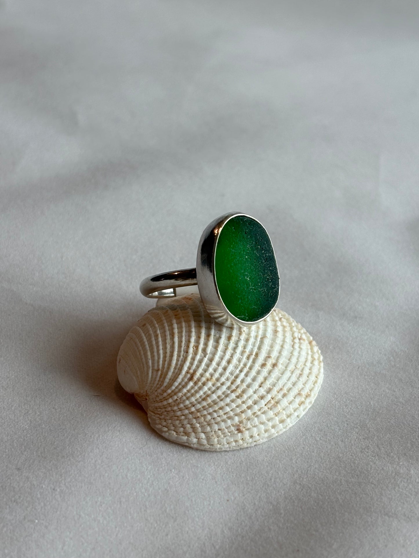 Kelly Green Sea Glass Ring