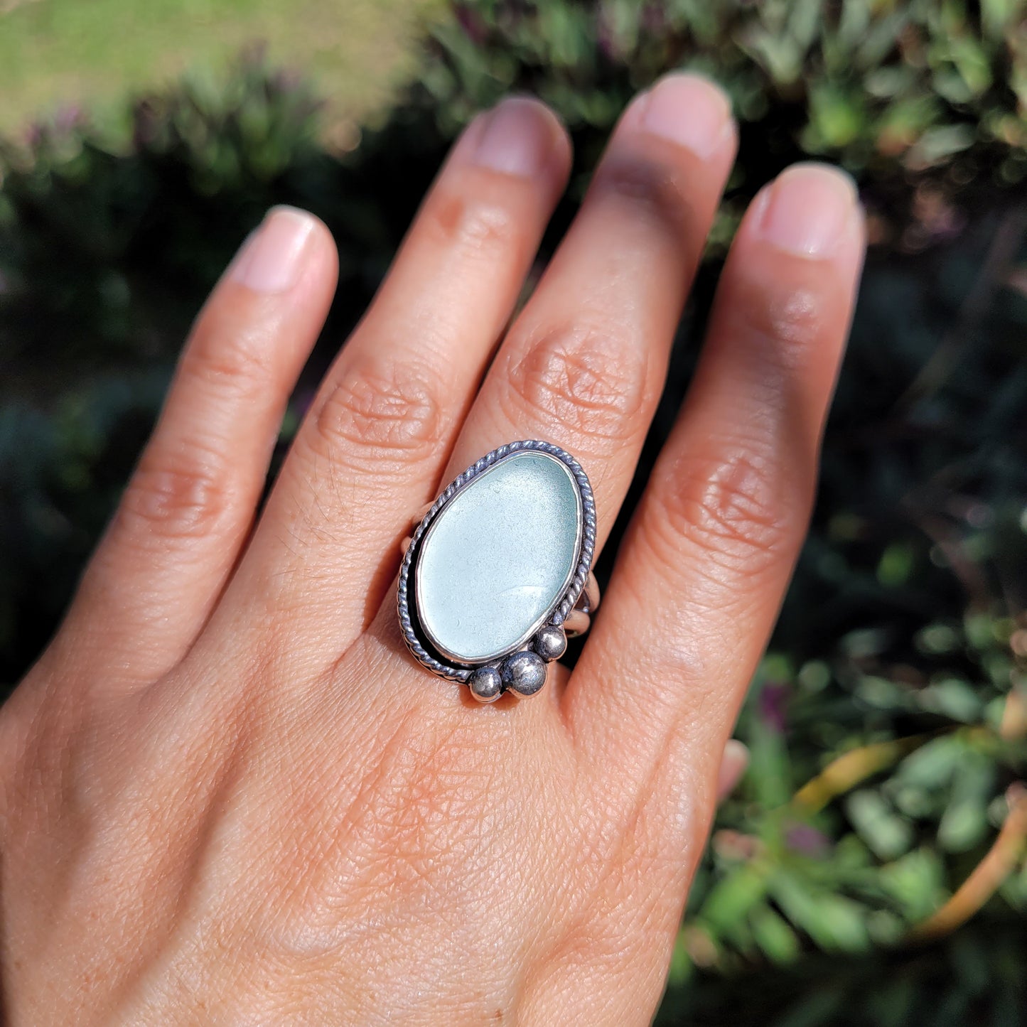 Seafoam Green Sea Glass Ring