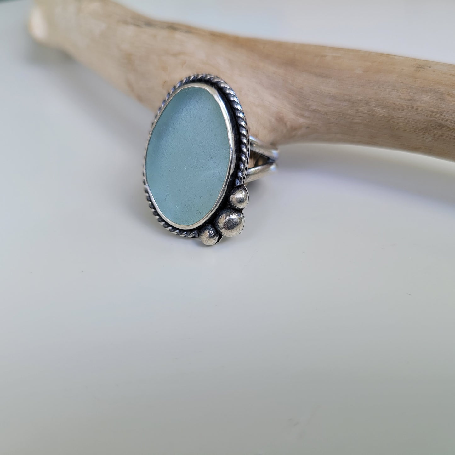 Seafoam Green Sea Glass Ring