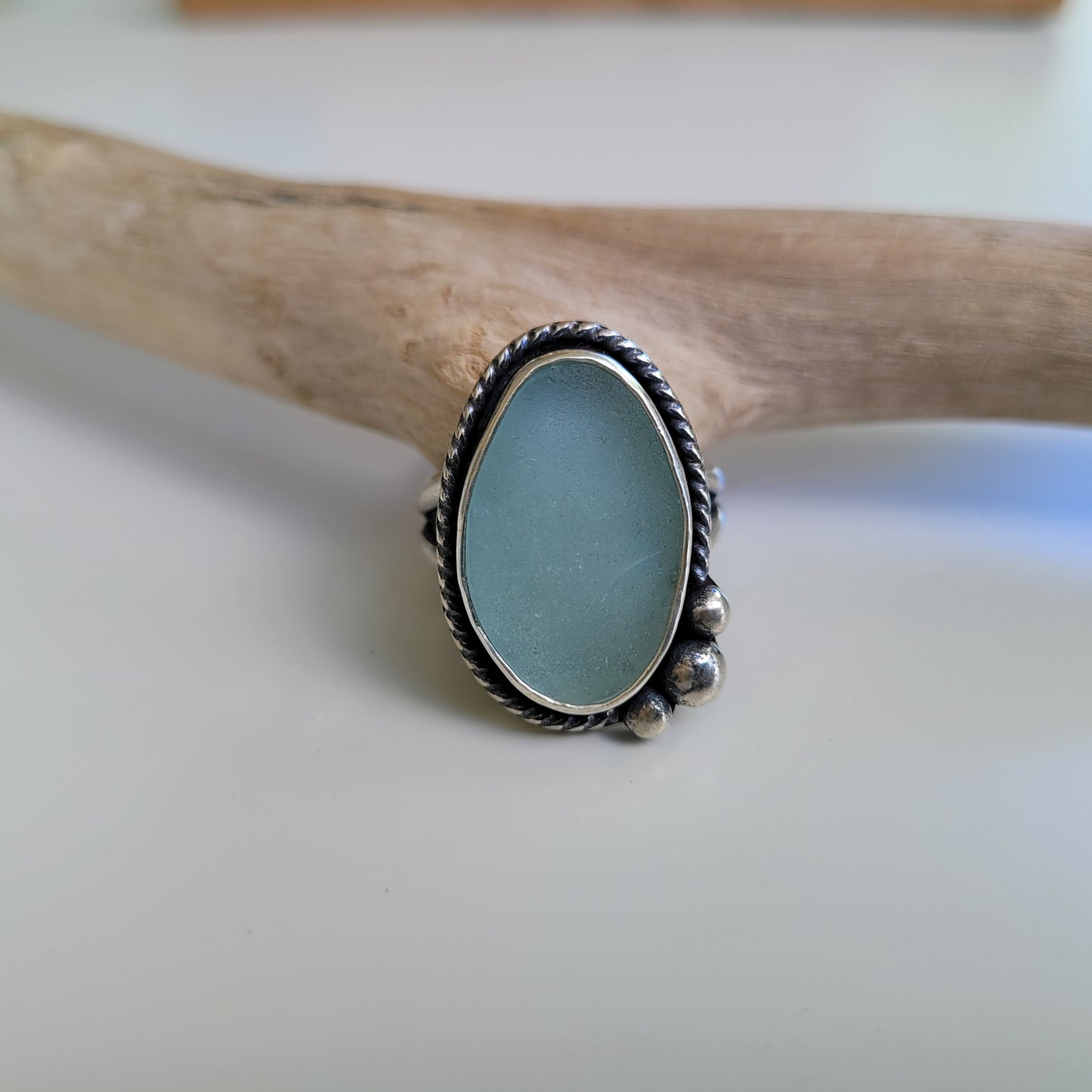 Seafoam Green Sea Glass Ring