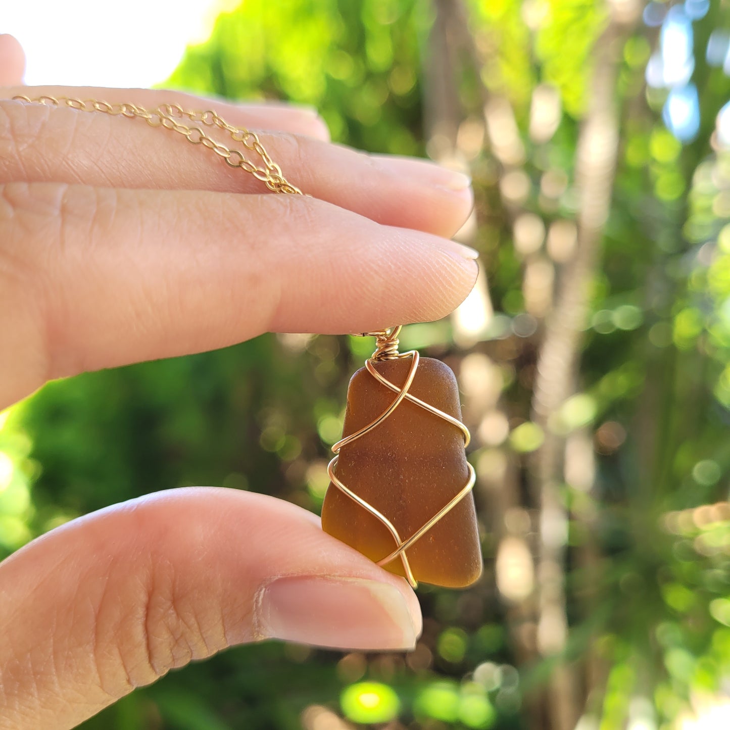 14K Gold-filled Sea Glass Necklaces