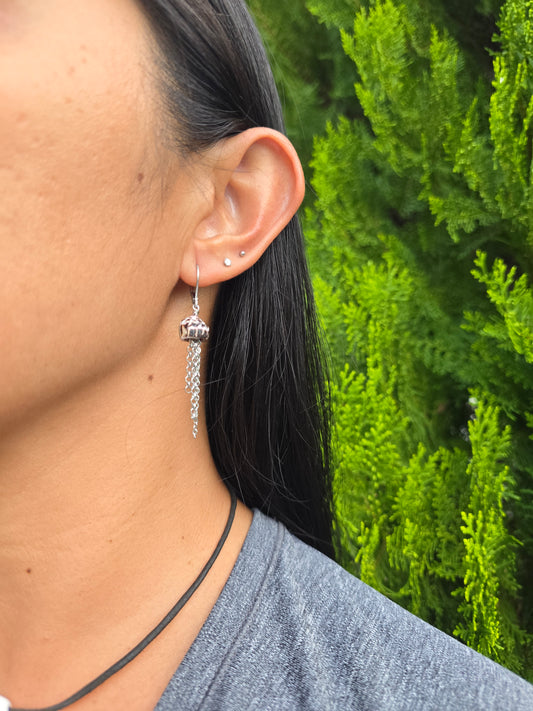 Steel Coneshell Jellyfish earrings