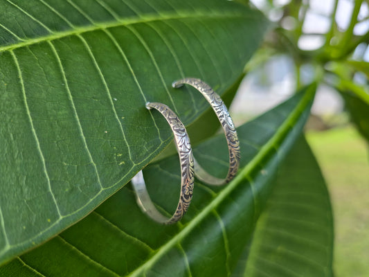 Silver Tropical Hoops