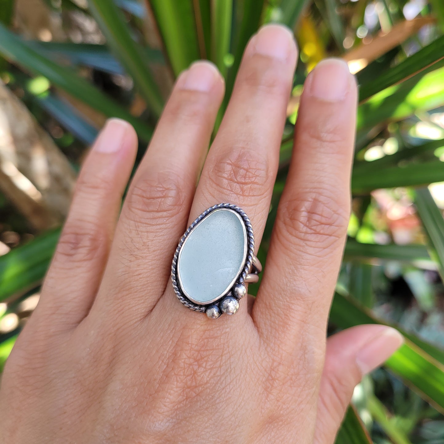 Seafoam Green Sea Glass Ring