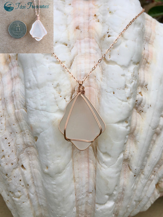 14K Rose Gold-filled Sea Glass Necklaces