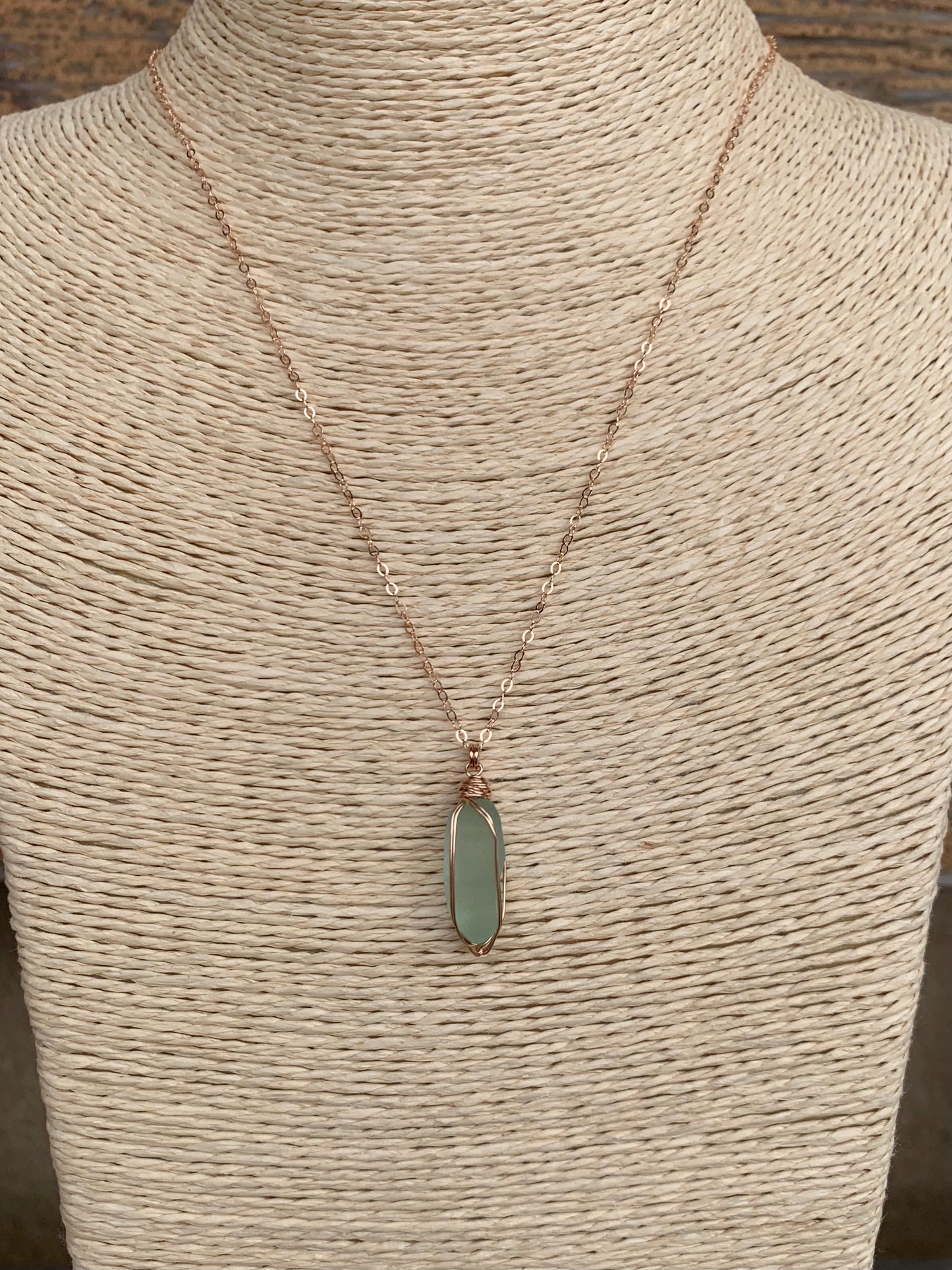 14K Rose Gold-filled Sea Glass Necklaces