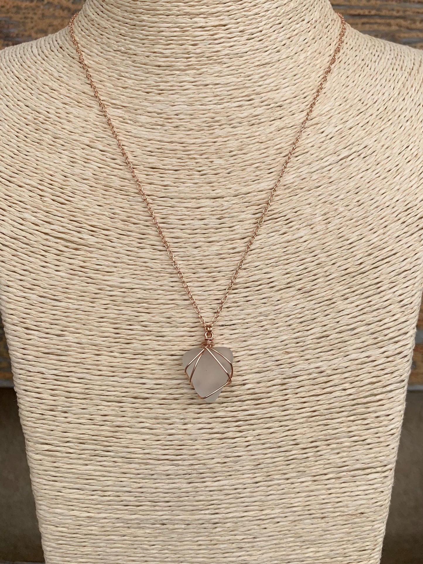 14K Rose Gold-filled Sea Glass Necklaces