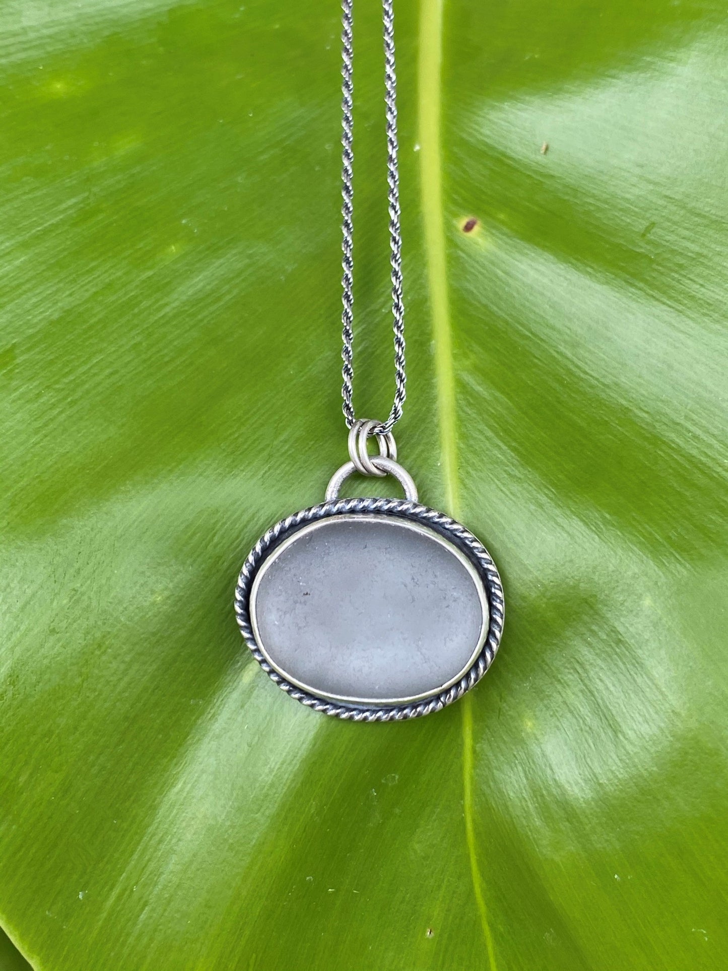Grey Scottish Sea Glass Necklace