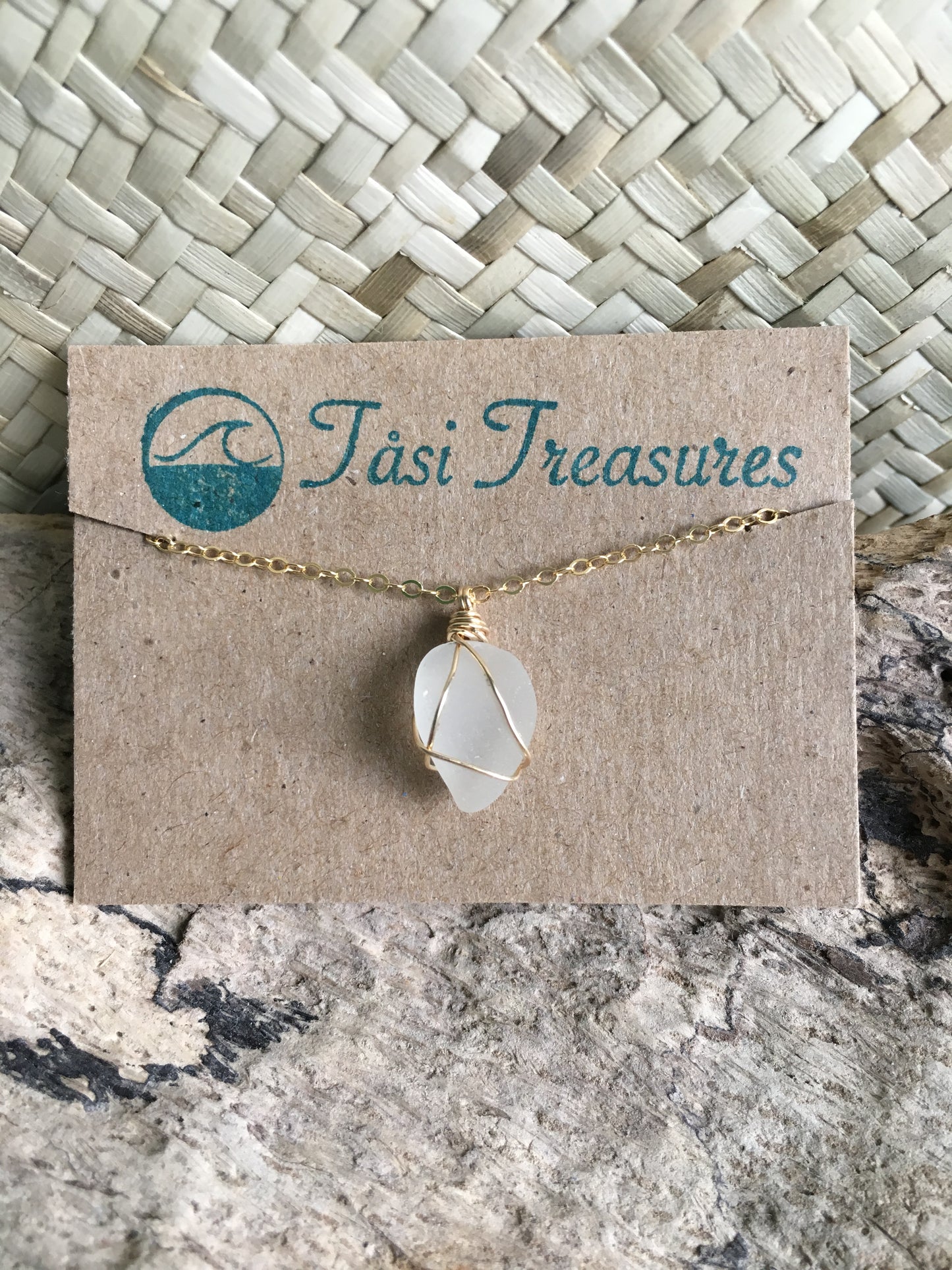 Gold Wire Wrapped Sea Glass Anklets