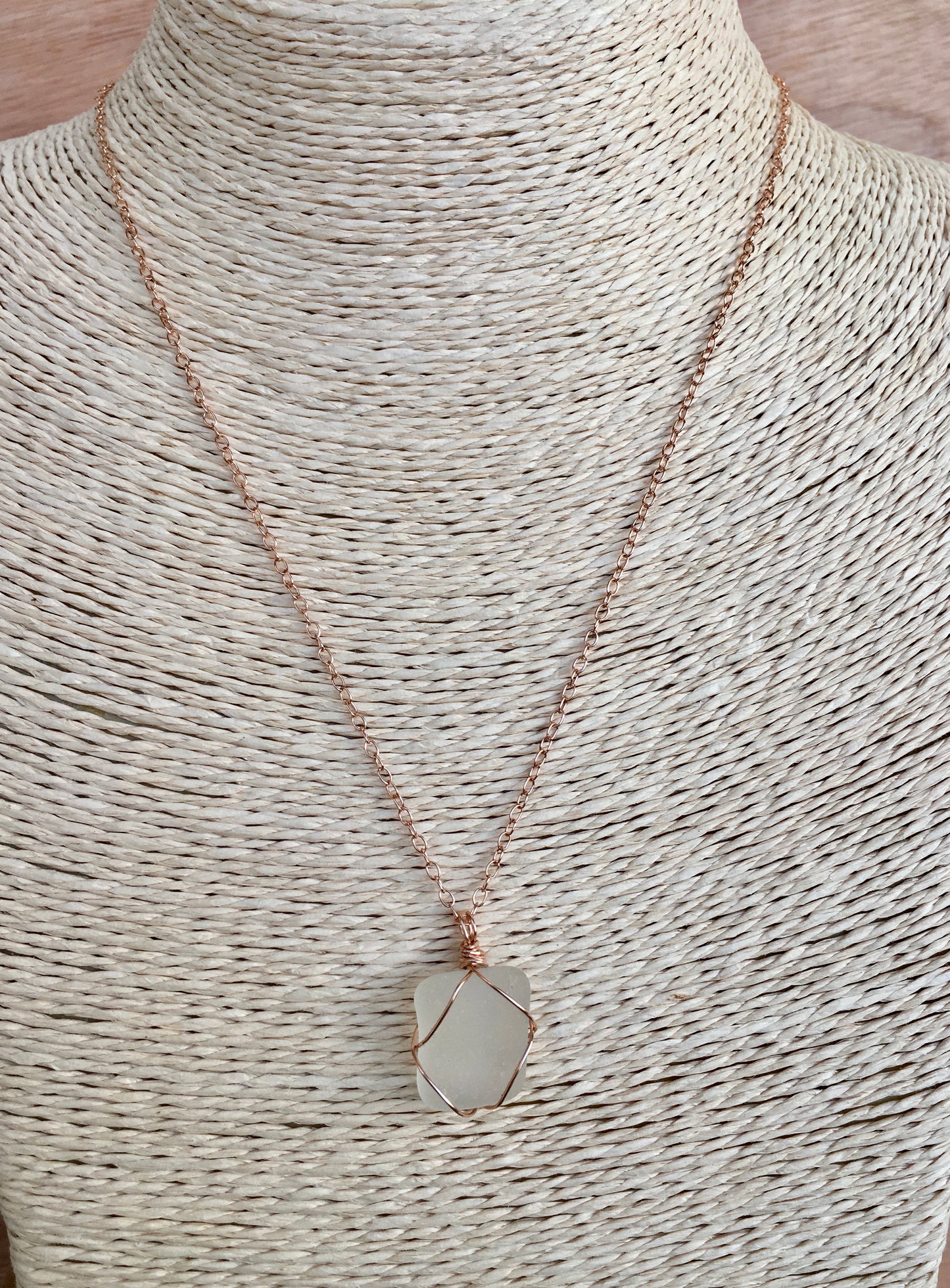 14K Rose Gold-filled Sea Glass Necklaces