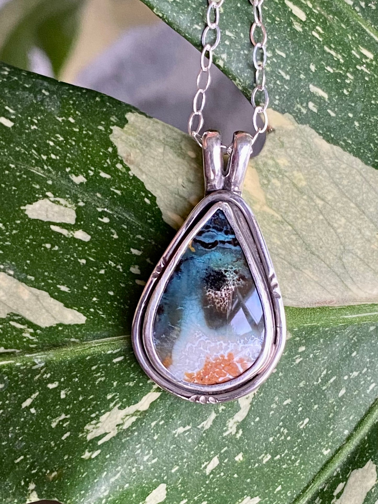Oceanscape Wood Opal Necklace