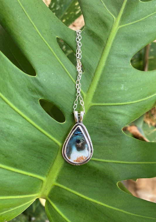 Oceanscape Wood Opal Necklace